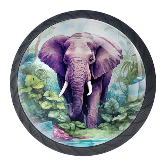 4 Pcs Elephant Knobs for Kitchen Cabinet Cupboard Dresser Bookcase Drawer Pulls Handles Round Home Decor