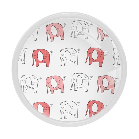4 Pcs Elephant Knobs for Kitchen Cabinet Cupboard Dresser Bookcase Drawer Pulls Handles Round Home Decor