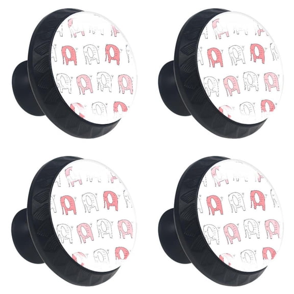 4 Pcs Elephant Knobs for Kitchen Cabinet Cupboard Dresser Bookcase Drawer Pulls Handles Round Home Decor