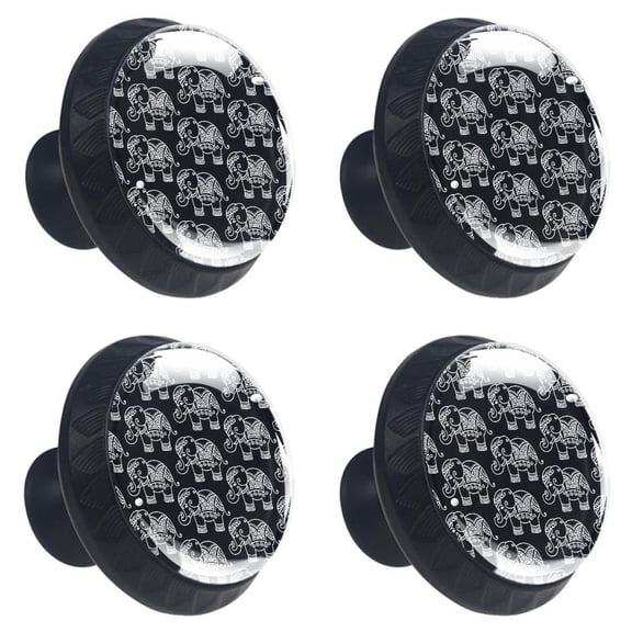 4 Pcs Elephant Knobs for Kitchen Cabinet Cupboard Dresser Bookcase Drawer Pulls Handles Round Home Decor