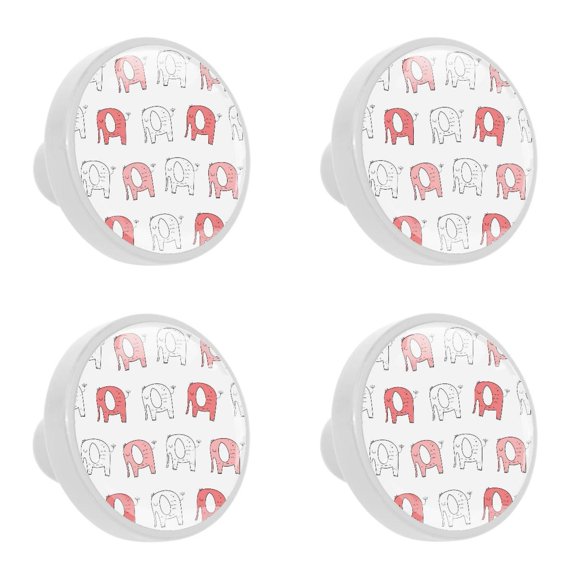 4 Pcs Elephant Knobs for Kitchen Cabinet Cupboard Dresser Bookcase Drawer Pulls Handles Round Home Decor