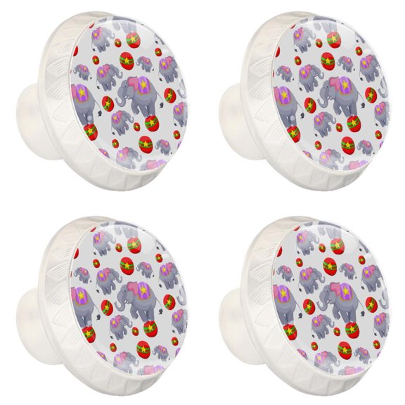 4 Pcs Elephant Knobs for Kitchen Cabinet Cupboard Dresser Bookcase Drawer Pulls Handles Round Home Decor