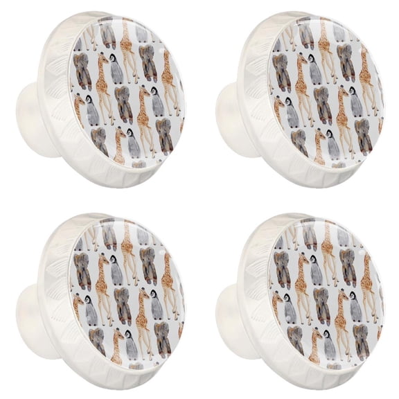 4 Pcs Elephant Knobs for Kitchen Cabinet Cupboard Dresser Bookcase Drawer Pulls Handles Round Home Decor