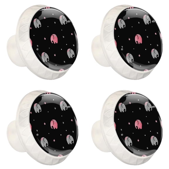 4 Pcs Elephant Knobs for Kitchen Cabinet Cupboard Dresser Bookcase Drawer Pulls Handles Round Home Decor