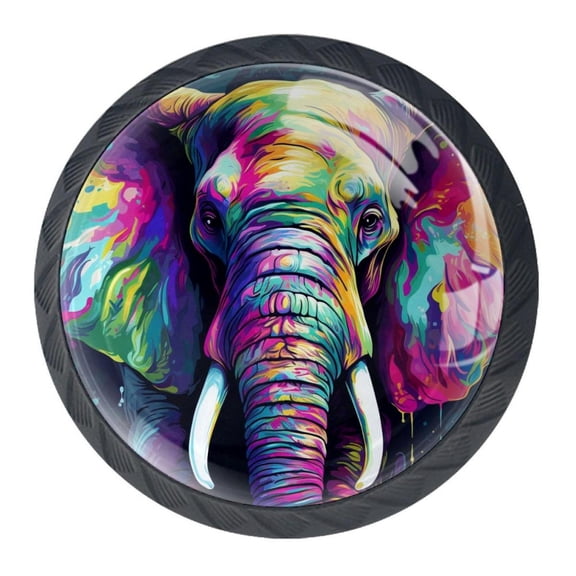 4 Pcs Elephant Knobs for Kitchen Cabinet Cupboard Dresser Bookcase Drawer Pulls Handles Round Home Decor