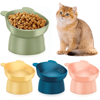 4 Pcs Elevated Cat Bowls 15° Raised Cat Food Bowl Anti Vomiting Bowls for Cats