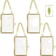 thumbnail image 1 of 4 Pcs Embossed Glass Photo Frames,Home Wall Decoration,Wall-Mounted Chain Glass Photo Frames,Artwork Photo Frames,Photo Frame for Display Plant Specimens (Gold), 1 of 8