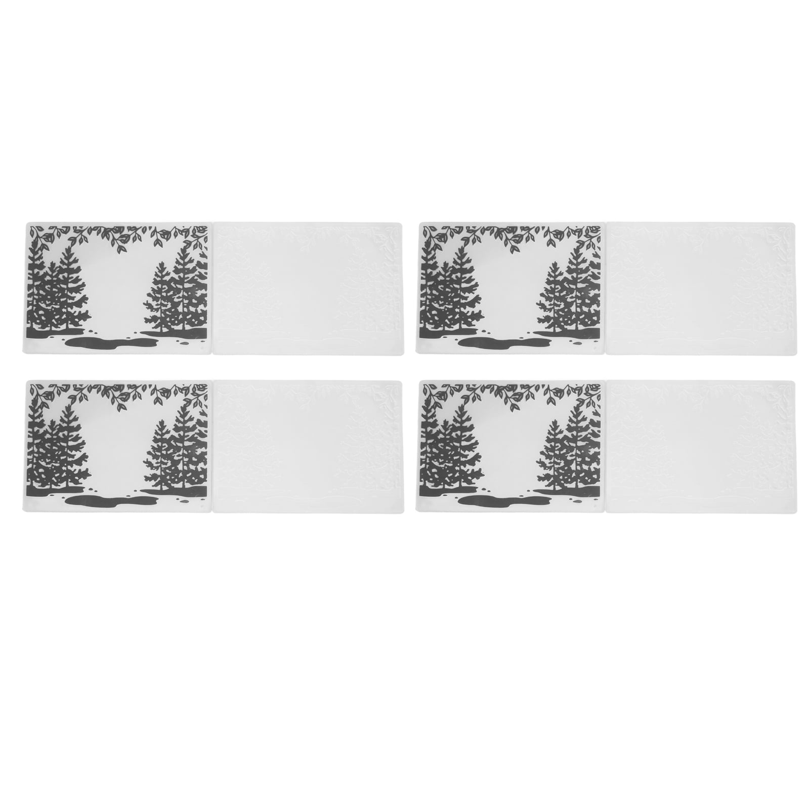 4 Pcs Embossing Folders Raised Relief Design DIY Craft Plastic