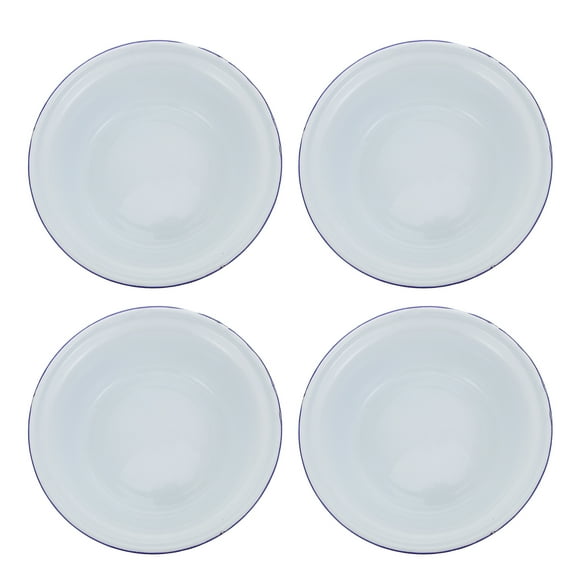 4 Pcs Enamel Bowl Dishes Pasta Meal Prep Containers Reusable Trifle Miss White