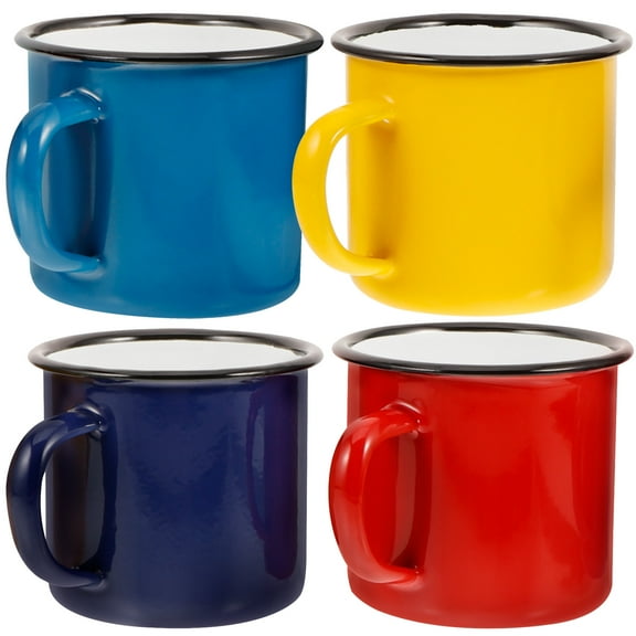 4 Pcs Enamel Mug Set Coffee Mug Water Cup Water Glasses Chinese Traditional Enamel Mug Enamel Mug Cup Office Travel