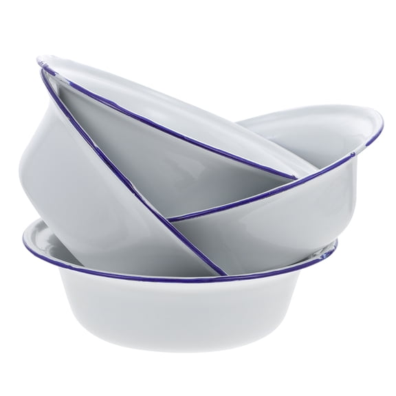Raindrops 4-Piece Enamel Soup Bowls Set - Household Soup Basins for Everyday Use, Practical Enamelware Kitchen Essentials