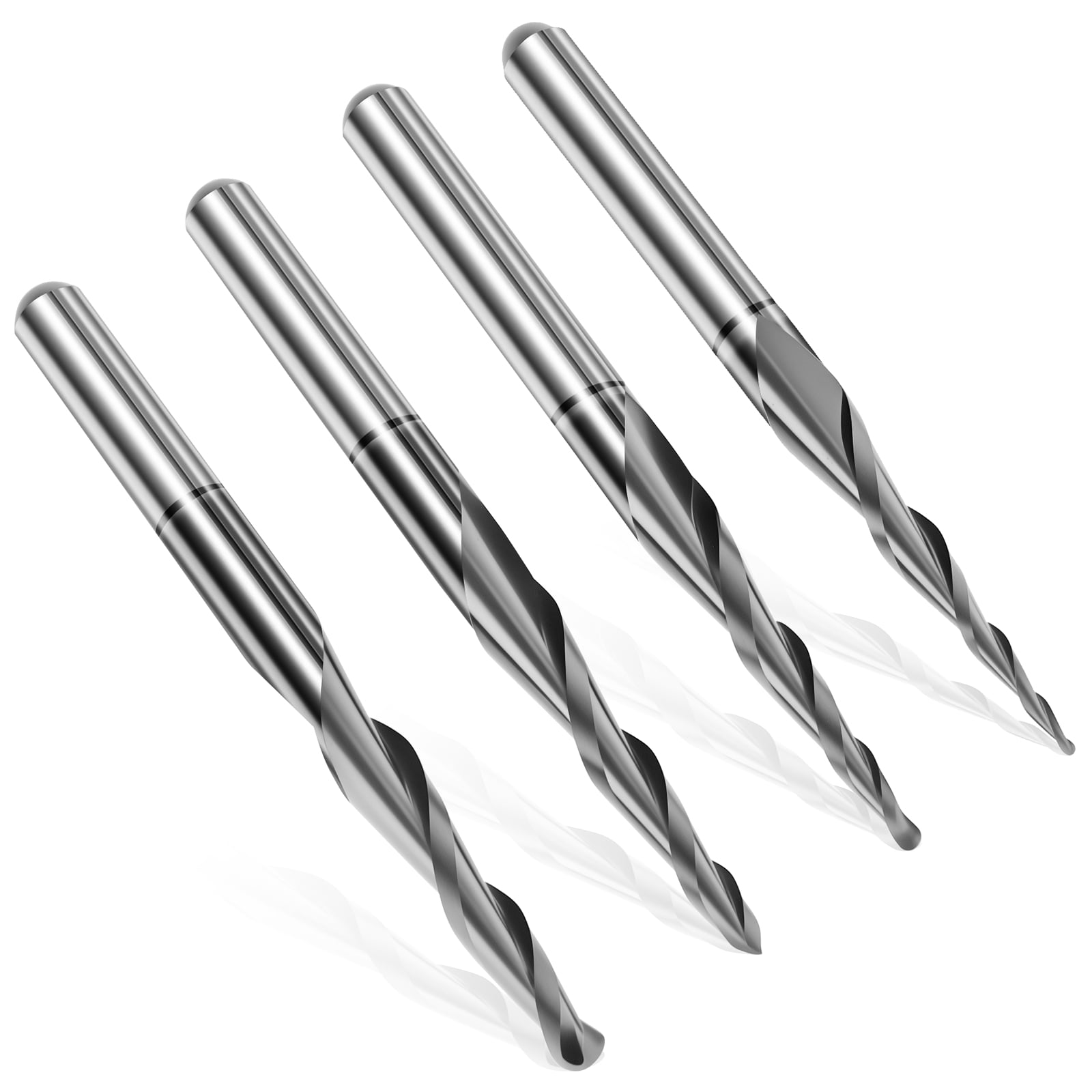 4 Pcs End Mill Bit Set High Hardness Tungsten Steel Ball Nose End Mill ...