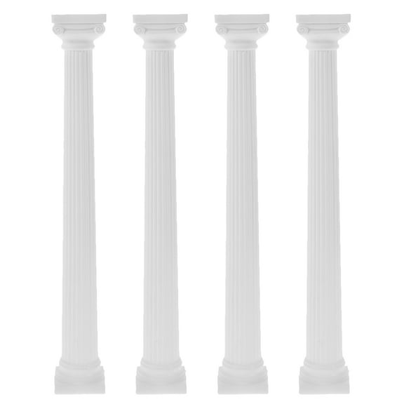 4 Pcs Roman Pillar Desk Decoration Centerpiece Garden Statue Column Planter White