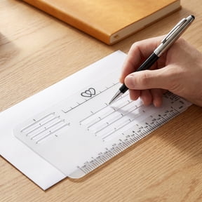 4-Pack Envelope Address Cutout Templates with Ruler and Sign Guides for Precise Mailing and Crafting