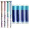 thumbnail image 1 of 4 Pcs Erasable Gel Pen Set with 20 Refills, Kawaii Cute Bear Design, Smooth Writing, for Home Office Supplies Stationery Gift 0.5mm Blue/Black Ink, 1 of 5