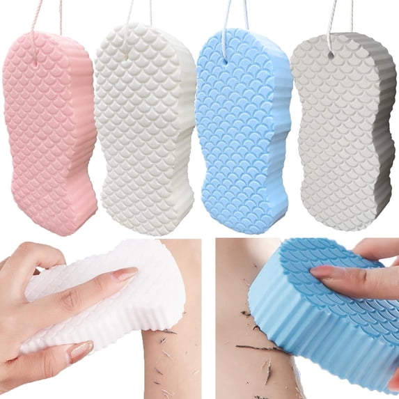 4 Pcs Exfoliating Bath Sponge, Soft Spa Scrub Sponges for Shower, Dead Skin Remover for Body for Adult Baby