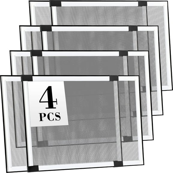 4 Pcs Expandable Window Screen Adjustable Sliding Window Screen Mesh with Aluminum Frame for Home House (21''-38.6'' W X 15'' H)