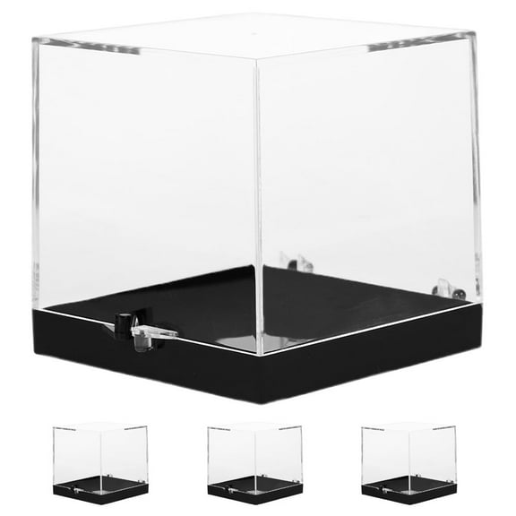 Homoyoyo Mineral Specimen Display Box Sturdy Plastic Unique Label Design 4Pcs