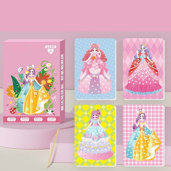 4 Pcs Fabric Art Boards with Art Stick Puzzle Puncture Painting Stamping Kit - Paper DIY Craft for Children's School Home Creative Projects 7.28x5x1.14 Inches