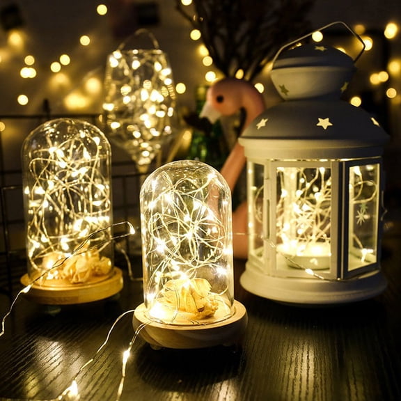 4 Pack Fairy Lights 10ft 20 Mini LEDs String Lights Battery Operated Waterproof Warm White Starry Lights Wire, Decorative Lights for Home Wedding Christmas