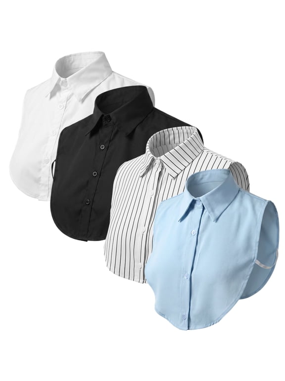 4 Pcs Fake Collar Detachable Half Shirt Blouse False Collar Elegant for Women Girls