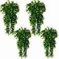 thumbnail image 1 of 4 Pcs Fake Hanging Plant,Faux Eucalyptus Leafs Greenery Vine Plant Faux Plants Fake Plants Artificial Hanging Plants Ivy Room Decor Outdoor UV Resistant Plastic Plant, 1 of 7