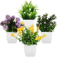 4 Pcs Fake Potted Plants Artificial Plant Realistic Plants Potted Faux