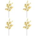 thumbnail image 1 of 4 Pcs Fall Artificial Eucalyptus Leaves - Silk Silver Dollar Eucalyptus Branches, Autumn Foliage Stems for Home, Fireplace, Wedding & Farmhouse Decor, Yellow, Indoor/Outdoor Decor, 1 of 5