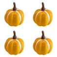 thumbnail image 1 of 4 Pcs Fall Artificial Mini Pumpkins Harvest Cute Simulation Small Pumpkins Fake Pumpkin Faux Small Pumpkin for Halloween Thanksgiving Office Home Kitchen Garden Decor, 2.36x1.57 Inch, Yellow, 1 of 5