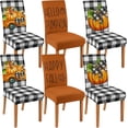 thumbnail image 1 of 4 Pcs Fall Chair Covers for Dining Room, Thanksgiving Stretch Removable Dining Chair Cover Set of 4, Autumn Pumpkin Truck Chair Slipcovers Seat Protector for Fall Restaurant Decor, 1 of 6