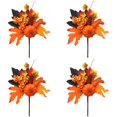 thumbnail image 1 of 4 Pcs Fall Pumpkin Maple Leaf Picks, Autumn Tiered Tray Decor for Coffee Bar, Kitchen Counter, Shelf Styling, Harvest Seasonal Home Accents, 1 of 5