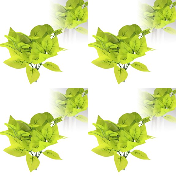 4 Pcs Greenery Stem, Artificial Leaf for Desk, Entryway, Bookshelf, and Table Vase Decor, Lifelike Foliage for Home Office Indoor Arrangement, No Watering Needed, E