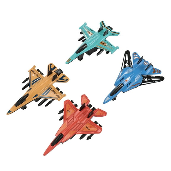 4 Pcs Fighter Jet Model Toy Pull Back Realistic Alloy Collectible Aircraft Model For Children