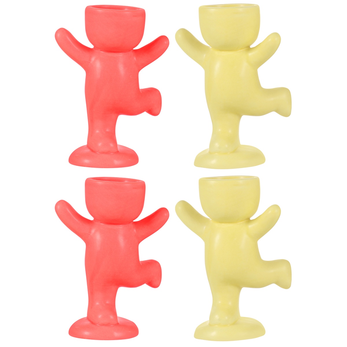 4 Pcs Figure Dancing Flower Pot Humanoid Ceramic Flowerpot Indoor