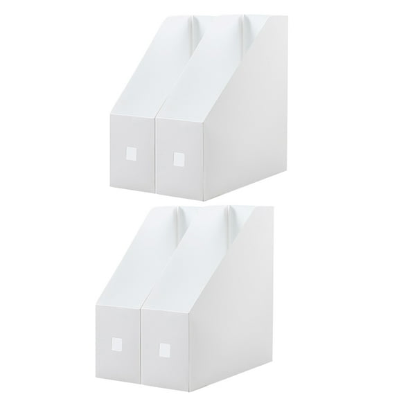 4pcs File Organizer Box Plastic Portable Hanging Document Storage Home Office Filing System Folder Holder Rack Bookshelf Divider for Envelopes Mail Letter Paper