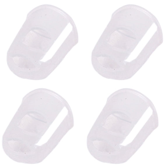 4 Pcs Finger Tips,Silicone Thimble Fingertip Grips,Guitar Finger Guards Finger Caps,Thumb Protectors Pads Cover for Hand Sewing,Paper Sorting,Page Turning,Money Counting & Sewing(0.9x0.7")(Clear)