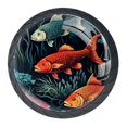 thumbnail image 1 of 4 Pcs Fish Knobs for Kitchen Cabinet Cupboard Dresser Bookcase Drawer Pulls Handles Round Home Decor, 1 of 8