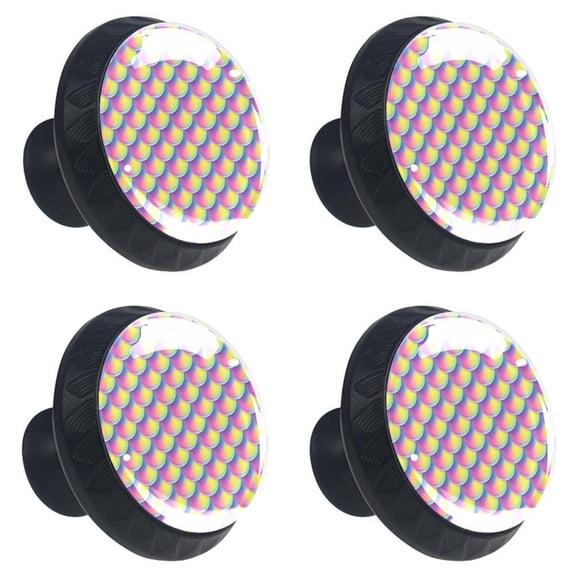 4 Pcs Fish Scale Mermaid Knobs for Kitchen Cabinet Cupboard Dresser Bookcase Drawer Pulls Handles Round Home Decor