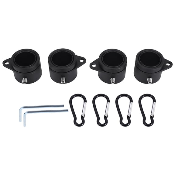 4 Pcs Flag Pole Rings Aluminum Alloy Mounting Rings 360 Degree Rotating Flagpole Anti Wrap Flag Pole (1 Inch Black)
