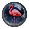 thumbnail image 1 of 4 Pcs Flamingo Knobs for Kitchen Cabinet Cupboard Dresser Bookcase Drawer Pulls Handles Round Home Decor, 1 of 8