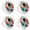 thumbnail image 1 of 4 Pcs Flamingo Knobs for Kitchen Cabinet Cupboard Dresser Bookcase Drawer Pulls Handles Round Home Decor, 1 of 5