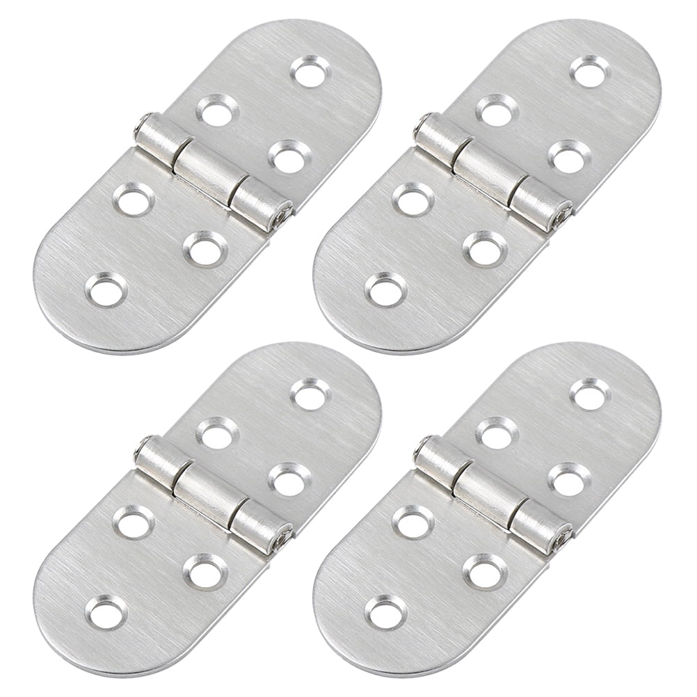 4 Pcs Flap Hinge Clamshell Kitchen Door Hinges Round Tray