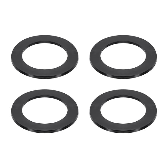 4 Pcs Flat Rubber Washers, 45mm/1.77" Rubber O Ring Seals Gasket Washers for 1 3/4 Inch Drain Pipe Sink Drains for Seals Repair Shower Hose Faucet Shower Head, Black