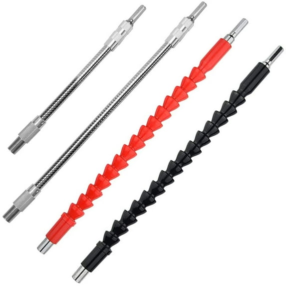 4 Pcs Flexible Drill Bit Extension, Soft Drill Connection Adaptor Screwdriver Extension Shaft for Power Drill