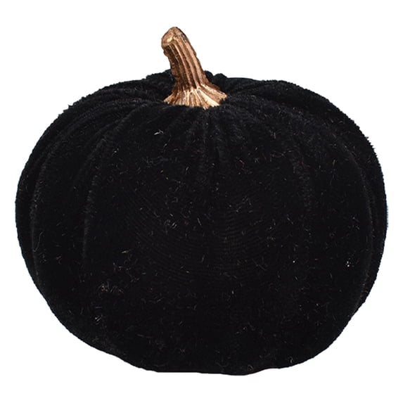 4 Pcs Flocked Artificial Pumpkins, 3.34X2.75 inch Soft Velvet Pumpkin Ornaments, Fall Harvest Decor, Halloween Thanksgiving Table Centerpiece, Rustic Mantel Shelf Accent, Home Festival Decoration