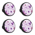 thumbnail image 1 of 4 Pcs Floral Pattern Knobs for Kitchen Cabinet Cupboard Dresser Bookcase Drawer Pulls Handles Round Home Decor, 1 of 5