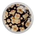 thumbnail image 1 of 4 Pcs Flower Black Pattern Knobs for Kitchen Cabinet Cupboard Dresser Bookcase Drawer Pulls Handles Round Home Decor, 1 of 8