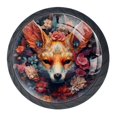 thumbnail image 1 of 4 Pcs Flower Fox Knobs for Kitchen Cabinet Cupboard Dresser Bookcase Drawer Pulls Handles Round Home Decor, 1 of 8
