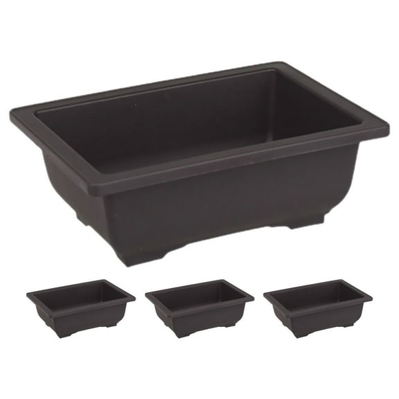 4 Pcs Flower Pots Window Box Planter Indoor Planter Flowerpot Window Frame Bonsai Pot Rectangle Recycled Plastic Office