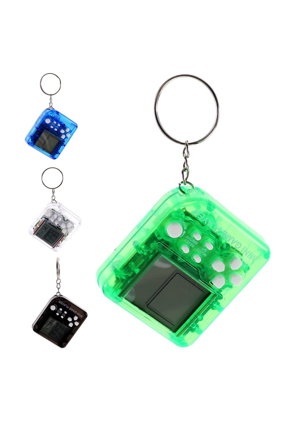 4 Pcs Fluffy Keychain Mini Electronic Game Console Premium Material Retro
